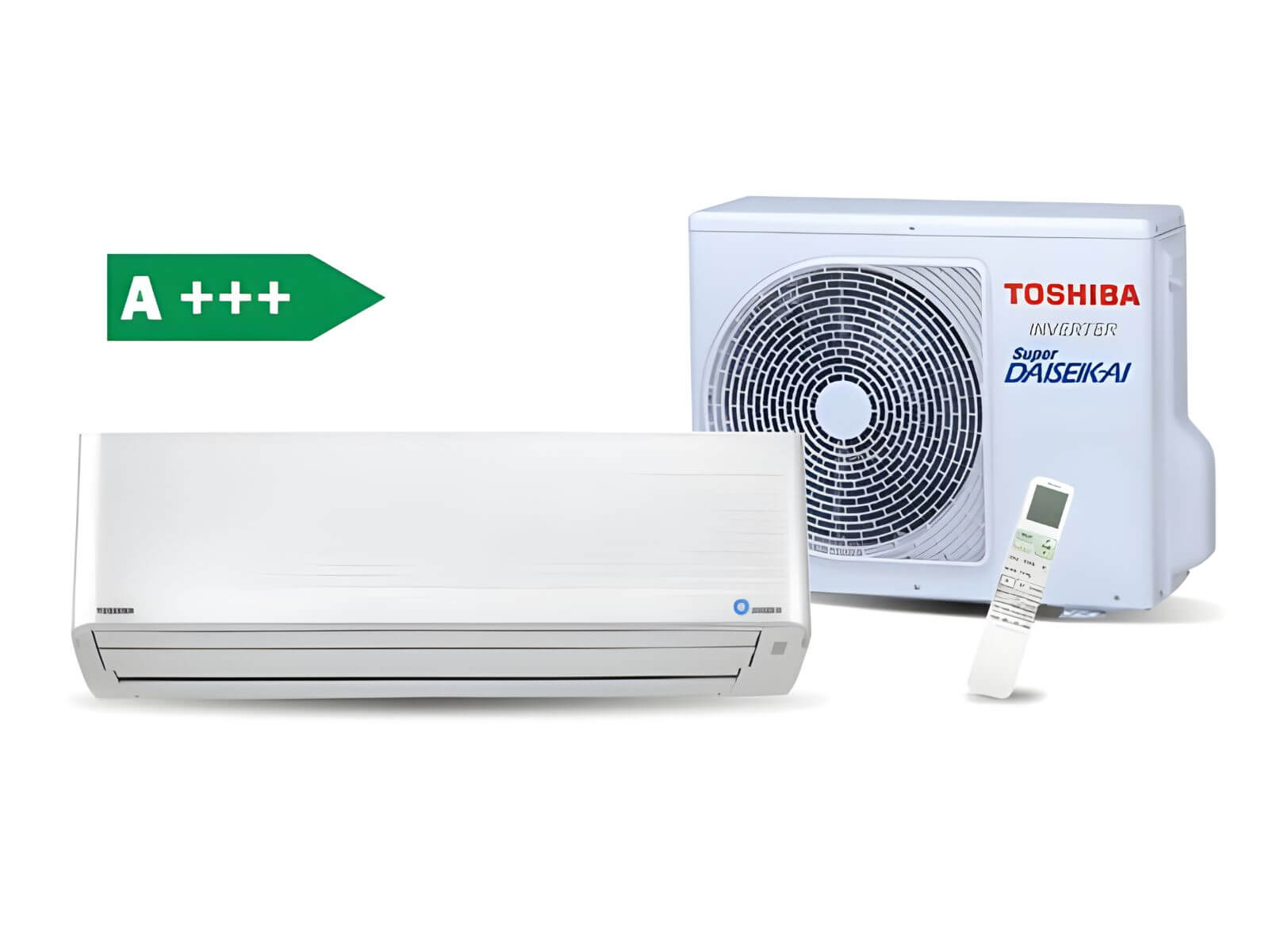 Toshiba Daiseikai 9 A+++ s vnitřní jednotkou, venkovní jednotkou klimatizace a ovladačem